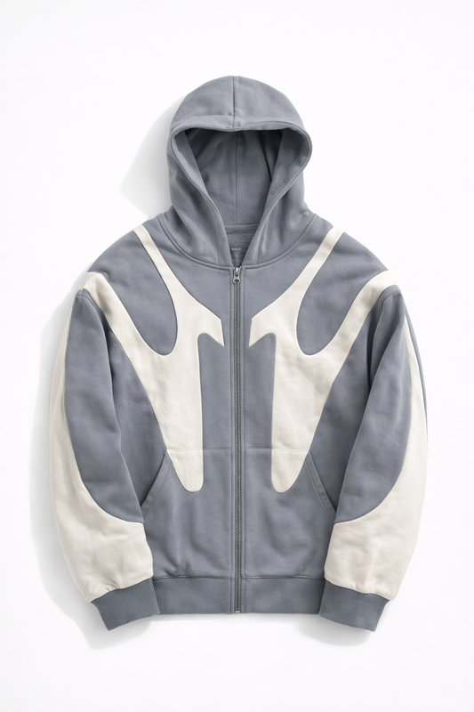Flame Panel Zip-Up Hoodie
