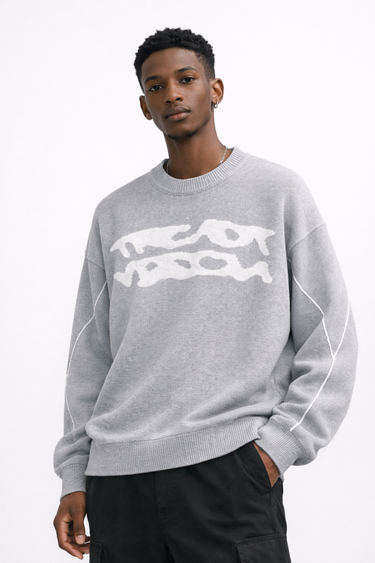Oversized Knit Crewneck Sweater